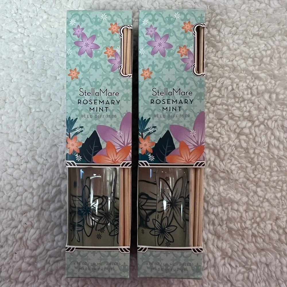 StellaMare by Pacifica Rosemary Mint Reed Diffuser Set of 2
